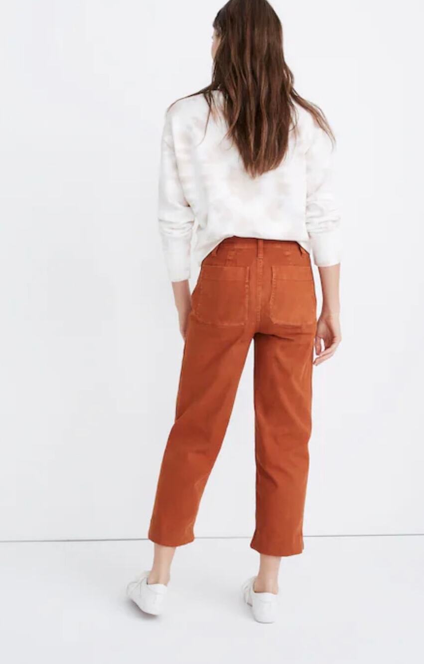 Madewell Slim Emmett Wide Leg Crop Orange 26